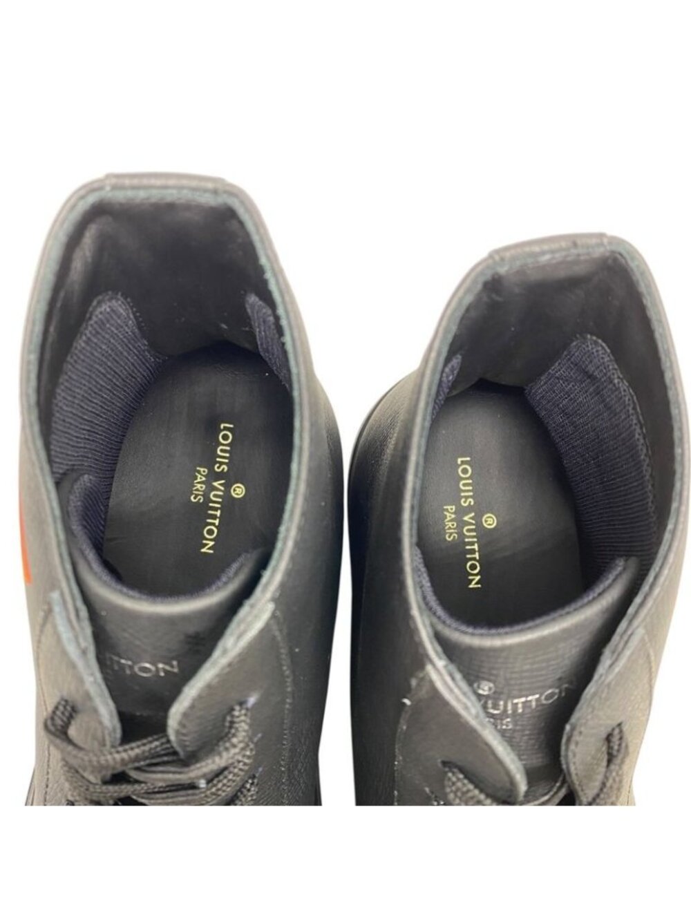 Louis Vuitton Tattoo Line Sneakers High Cut Leather Black Go0159 - Picture 9 of 11